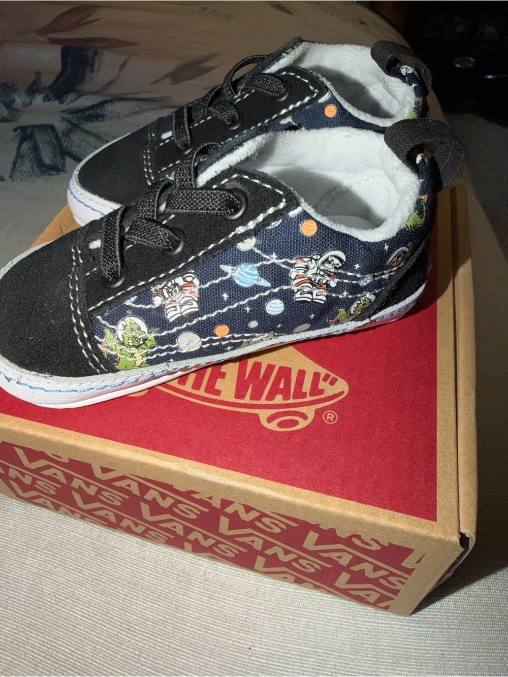Vans Kids Black Floral Lace-Up Skate Shoes